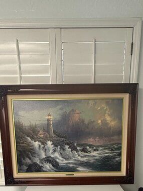 Rare Thomas Kincade "Concurring the Storm" - Fine Art 32" x 44"